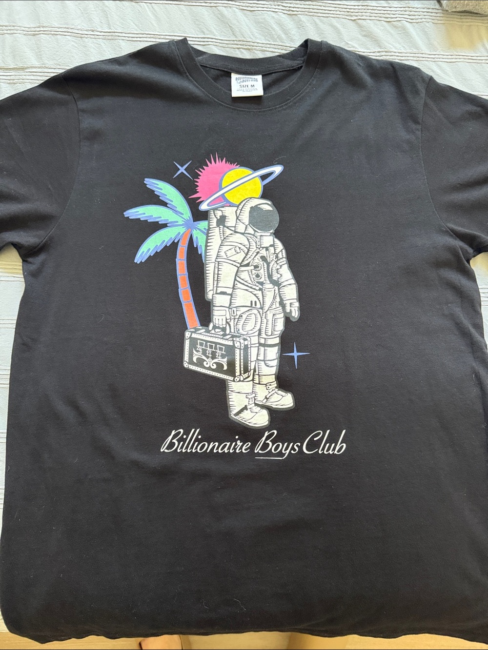Billionaire Boys Club Black Tee with Colorful Astronaut Graphic